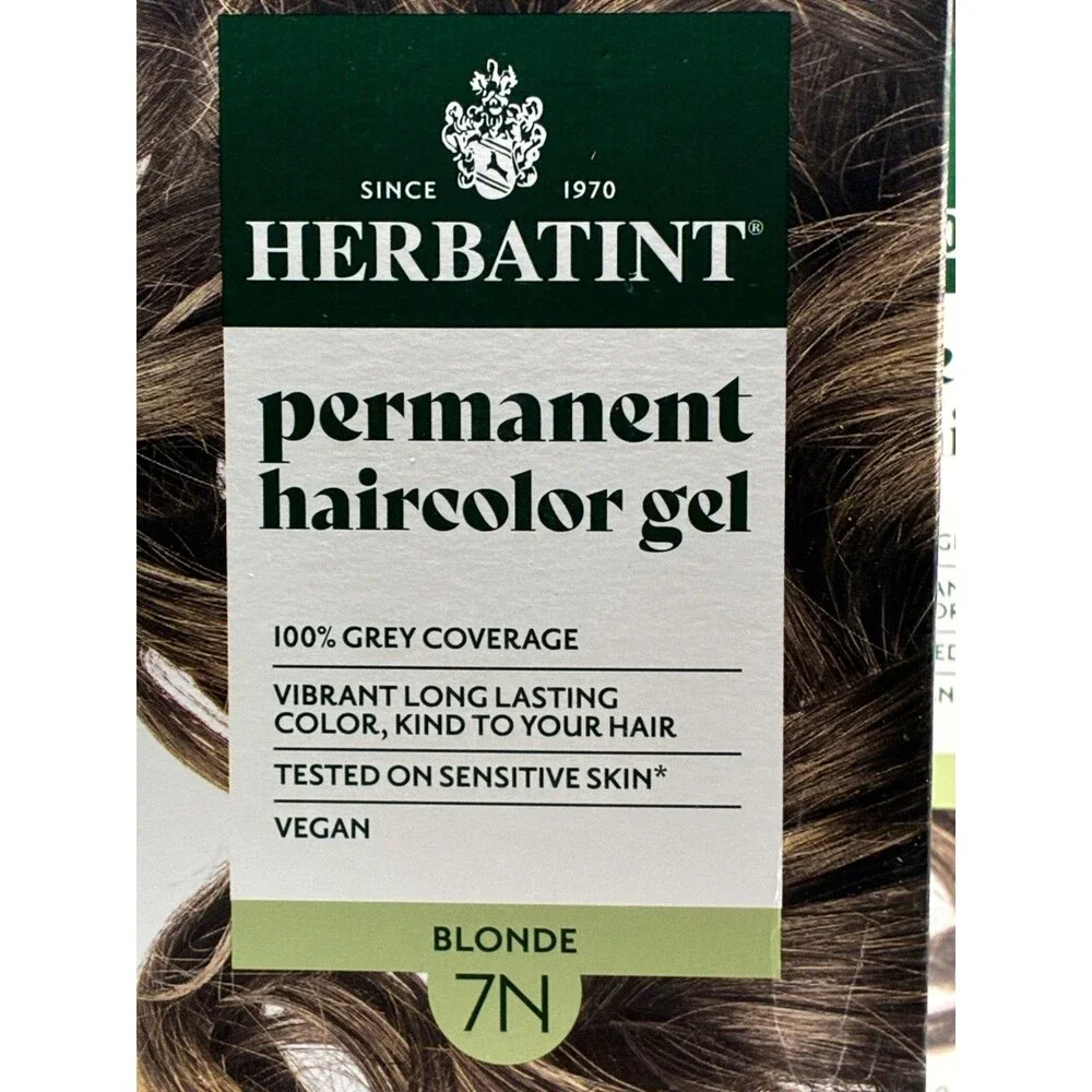 3 Pack Herbatint Permanent Hair Color Gel - 7N Blonde Vegan Organic Hair Dye